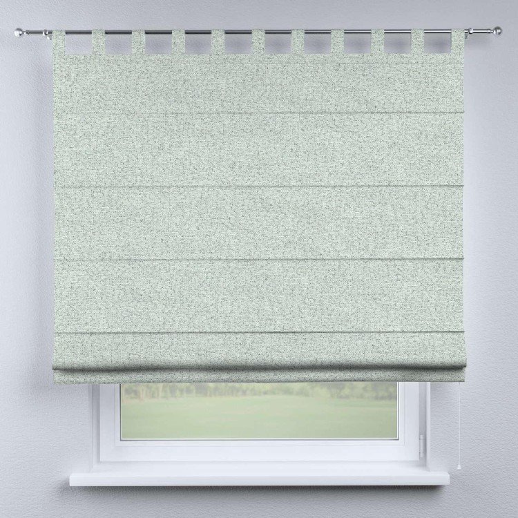 Римская штора на петлях «Кортин», ткань лён блэкаут, белый