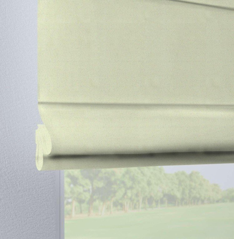Римская штора на петлях «Кортин», ткань блэкаут однотонный, сливочный