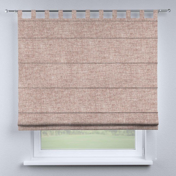 Римская штора «Кортин», рогожка димаут пыльный розовый, на петлях